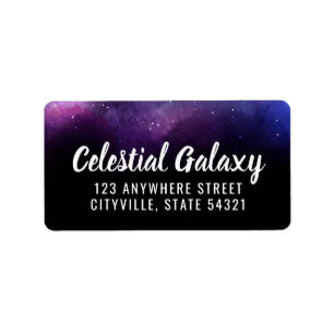 Galaxy Space Stars Ultra Violet Purple Nebula Label