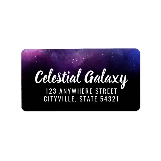 Galaxy Space Stars Ultra Violet Purple Nebula Label (Front)