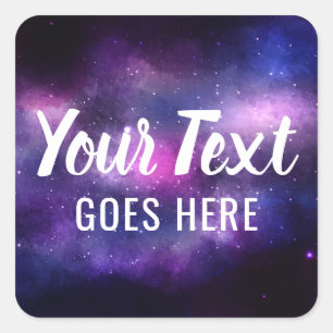 Galaxy Space Stars Ultra Violet Purple Nebula Square Sticker