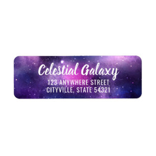Galaxy Space Stars Ultra Violet Return Address Label