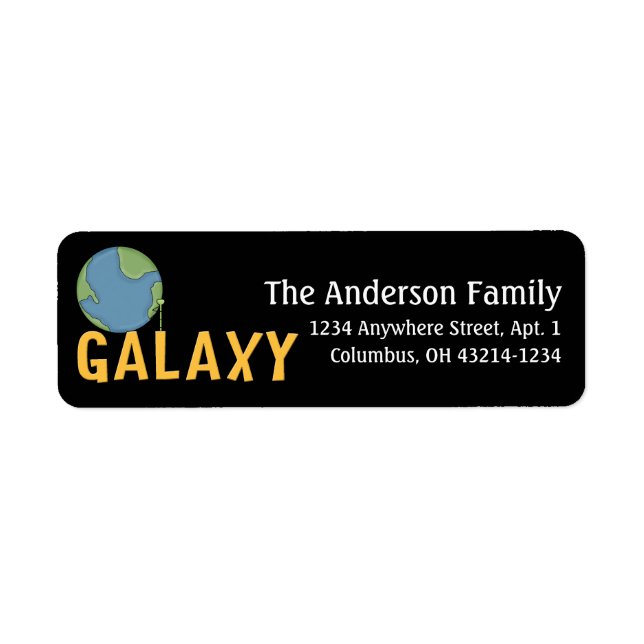 Galaxy Space Theme Return Address Label (Front)