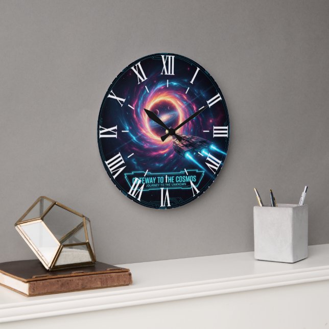 Galaxy Space Wall Clock Sci-Fi Decor (Office)