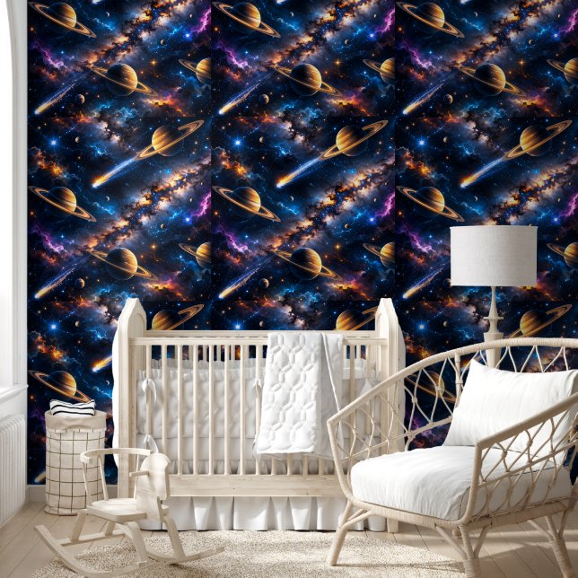 Galaxy space wallpaper colorful nebula Saturn pla (Kids)