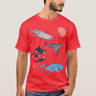 Galaxy Space Whale Shark Beluga Humpback Ocean Orc T-Shirt
