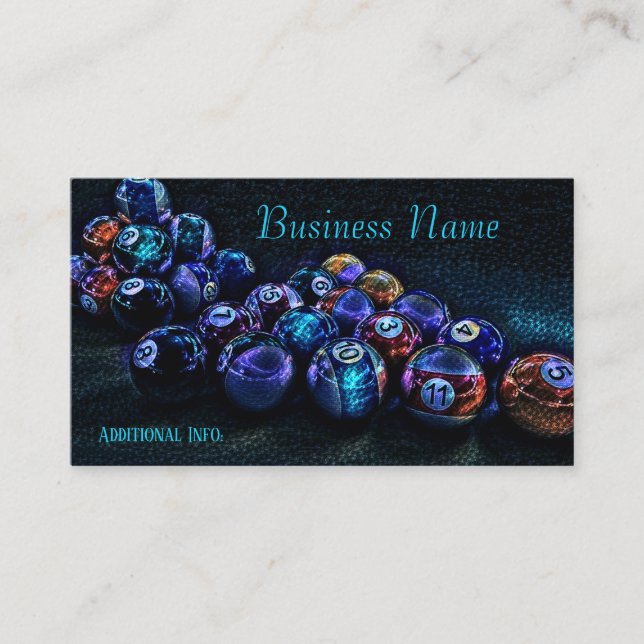 Galaxy Sparkle Billiards Business Card (Front)