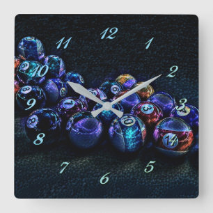 Galaxy Sparkle Billiards Square Wall Clock
