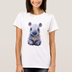Galaxy Splattered Adorable Hippo Women T-Shirt