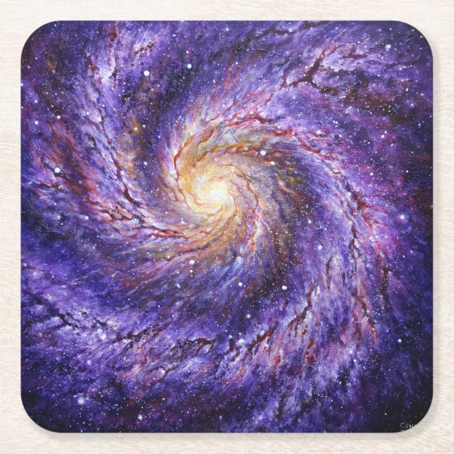 Galaxy  square paper coaster (Front)