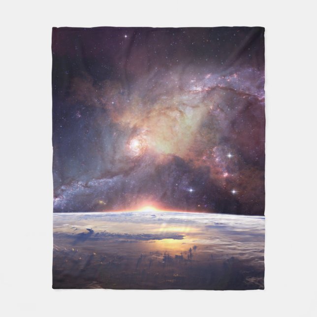 Galaxy star infinity cosmos dark fleece blanket (Front)