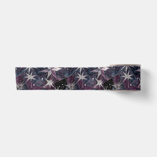Galaxy Starburst Purple Nebula Constellation Satin Ribbon