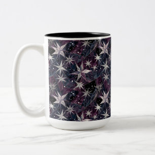 Galaxy Starburst Purple Nebula Constellation Two-Tone Coffee Mug