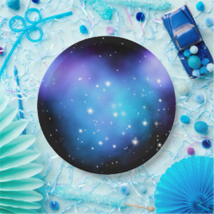 Galaxy Starlight Space Clouds Paper Plate