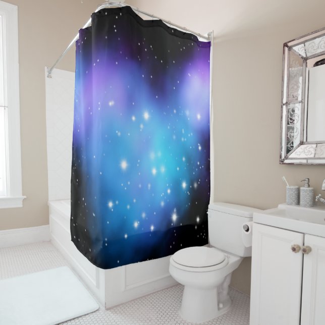 Galaxy Starlight Space Clouds Shower Curtain (In Situ)