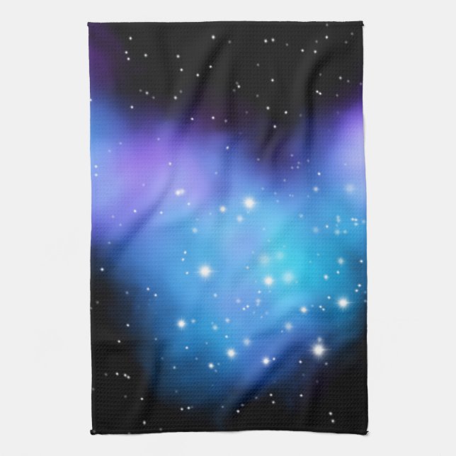 Galaxy Starlight Space Clouds Tea Towel (Vertical)