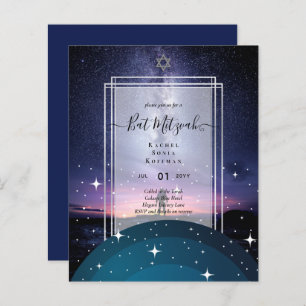 Galaxy Starry Night BAT MITZVAH Agate Invitation