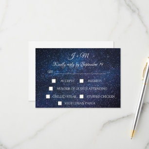 Galaxy Starry Night Celestial Stars Modern RSVP Card