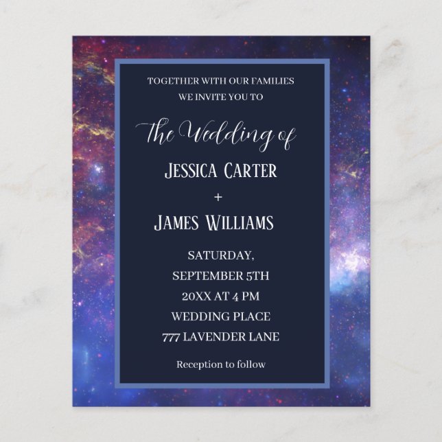 Galaxy Starry Night Outer Space Universe Wedding (Front)