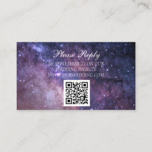 Galaxy Starry Night Purple Sky Universe Wedding Enclosure Card