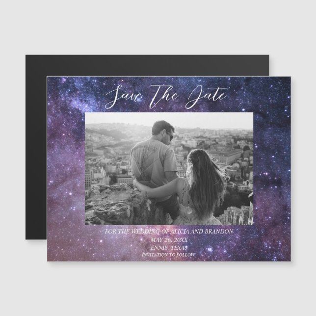 Galaxy Starry Night Stars Sky Wedding Magnet (Front/Back)