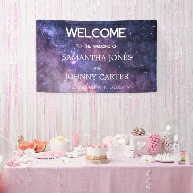 Galaxy Starry Night Universe Space Wedding sign  (Party)