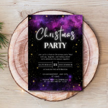 Galaxy Starry Space Neon Black Christmas Party