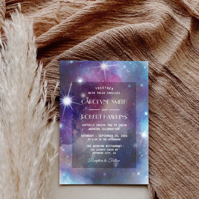 Galaxy Stars and Outer Space Wedding Invitation (Creator Uploaded)