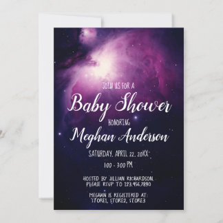 Galaxy Stars Celestial Outer Space Baby Shower Invitation