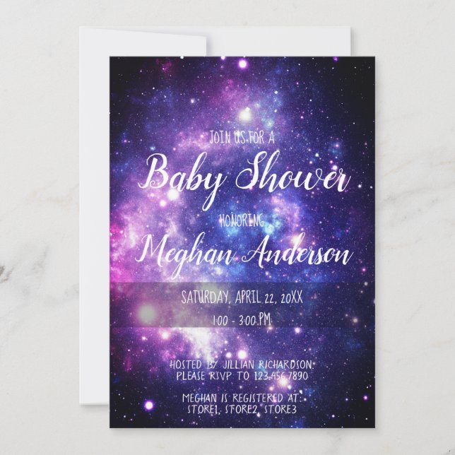 Galaxy Stars Celestial Outer Space Baby Shower Invitation (Front)