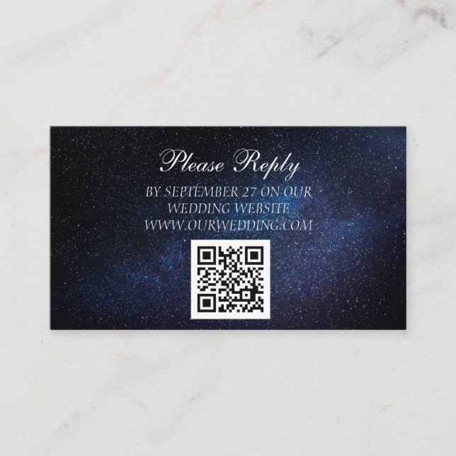 Galaxy Stars Celestial Starry Night Wedding  Enclosure Card (Front)