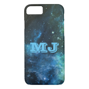 Galaxy Stars Nebula iPhone 7 Case Blue Custom Name