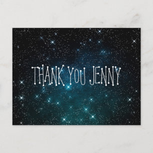 Galaxy Stars Night Thank You Personalised Postcard