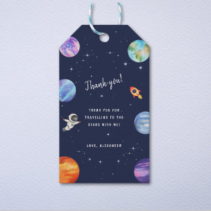 Galaxy Stars Outer Space Birthday Thank you Favour Gift Tags