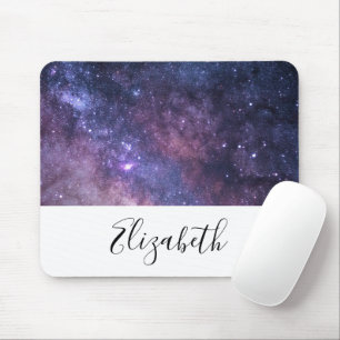Galaxy Stars Space Personalized Custom Name Quote Mouse Pad
