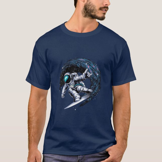 Galaxy Surfing Astronaut T-Shirt (Front)