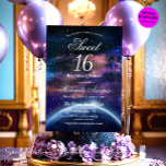 Galaxy Sweet Sixteen Birthday Invitation<br><div class="desc">Step into an enchanting cosmic realm with our Custom Galaxy Sweet Sixteen Birthday Invitation. Designed with love by none other than Mylini Design, this stellar invitation captures the magical essence of your upcoming celebration. You have the flexibility to customise the invitation with your own message, making it even more personal...</div>