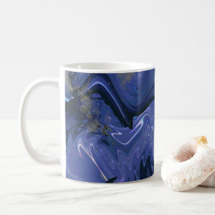 Galaxy Swirl Blue Abstract Cosmic Pattern Coffee Mug