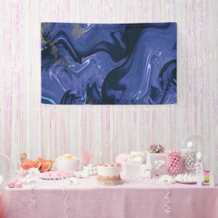 Galaxy Swirl Blue Glitter Abstract Cosmic Pattern Banner