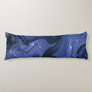 Galaxy Swirl Blue Glitter Abstract Cosmic Pattern Body Cushion