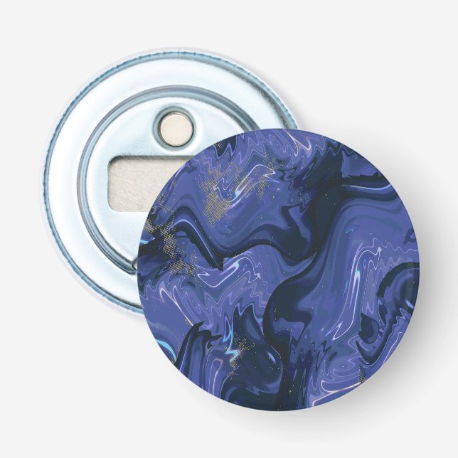 Galaxy Swirl Blue Glitter Abstract Cosmic Pattern  Bottle Opener (Front)