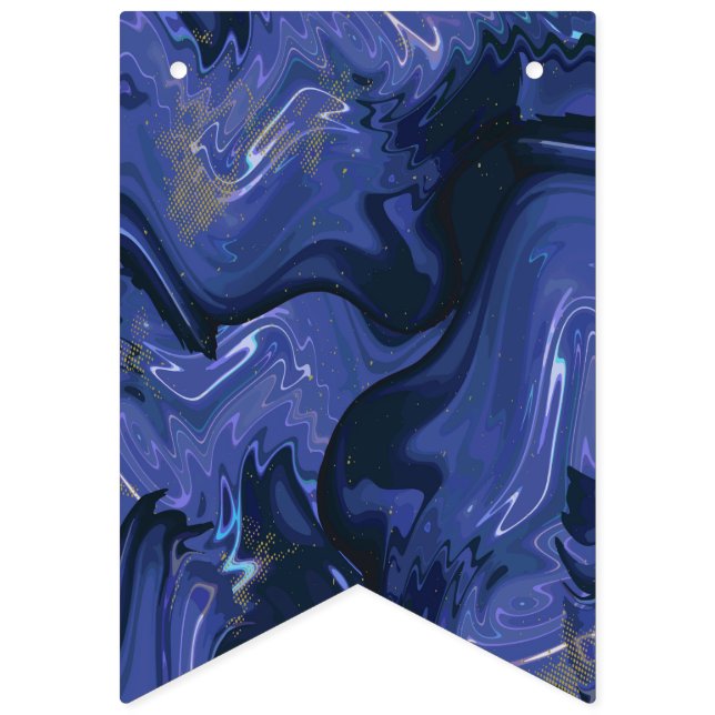 Galaxy Swirl Blue Glitter Abstract Cosmic Pattern  Bunting (Fourth Flag)