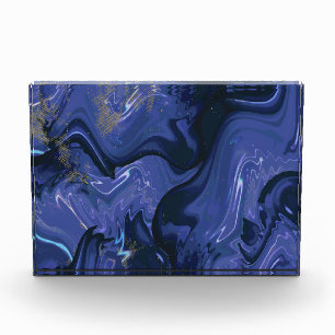 Galaxy Swirl Blue Glitter Abstract Cosmic Pattern Photo Block