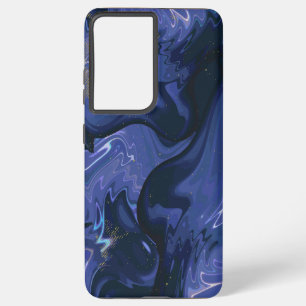 Galaxy Swirl Blue Glitter Abstract Cosmic Pattern Samsung Galaxy Case
