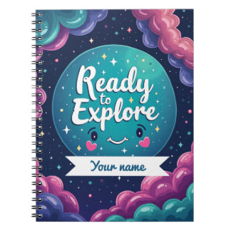 Galaxy Swirl Notebook with Editable Name