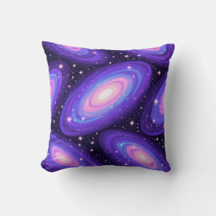 Galaxy Swirls Pattern Dreamy Cosmic Nebula Design Cushion