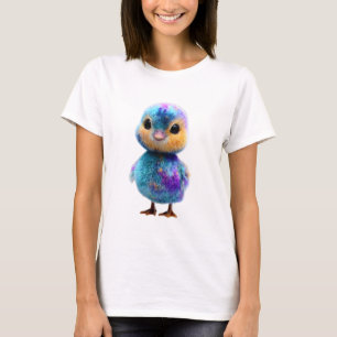Galaxy Teal Psychedelic Fluff Chick Women T-Shirt