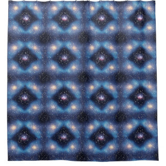 Galaxy themed pattern shower curtain