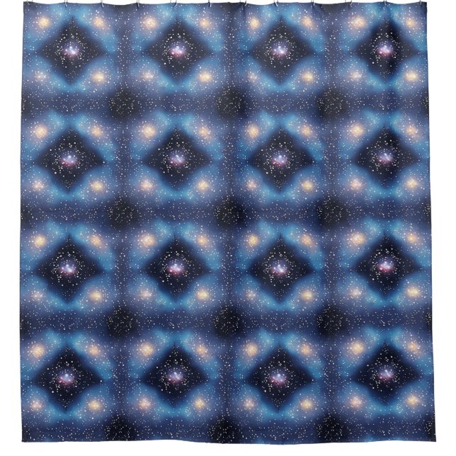 Galaxy themed pattern shower curtain (Front)