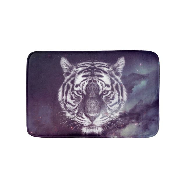 Galaxy Tiger Face Wallpaper Bath Mat (Front)