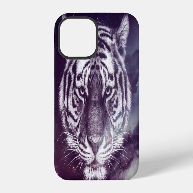 Galaxy Tiger Face Wallpaper iPhone Case (Back)