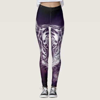 Galaxy Tiger Face Wallpaper Leggings
